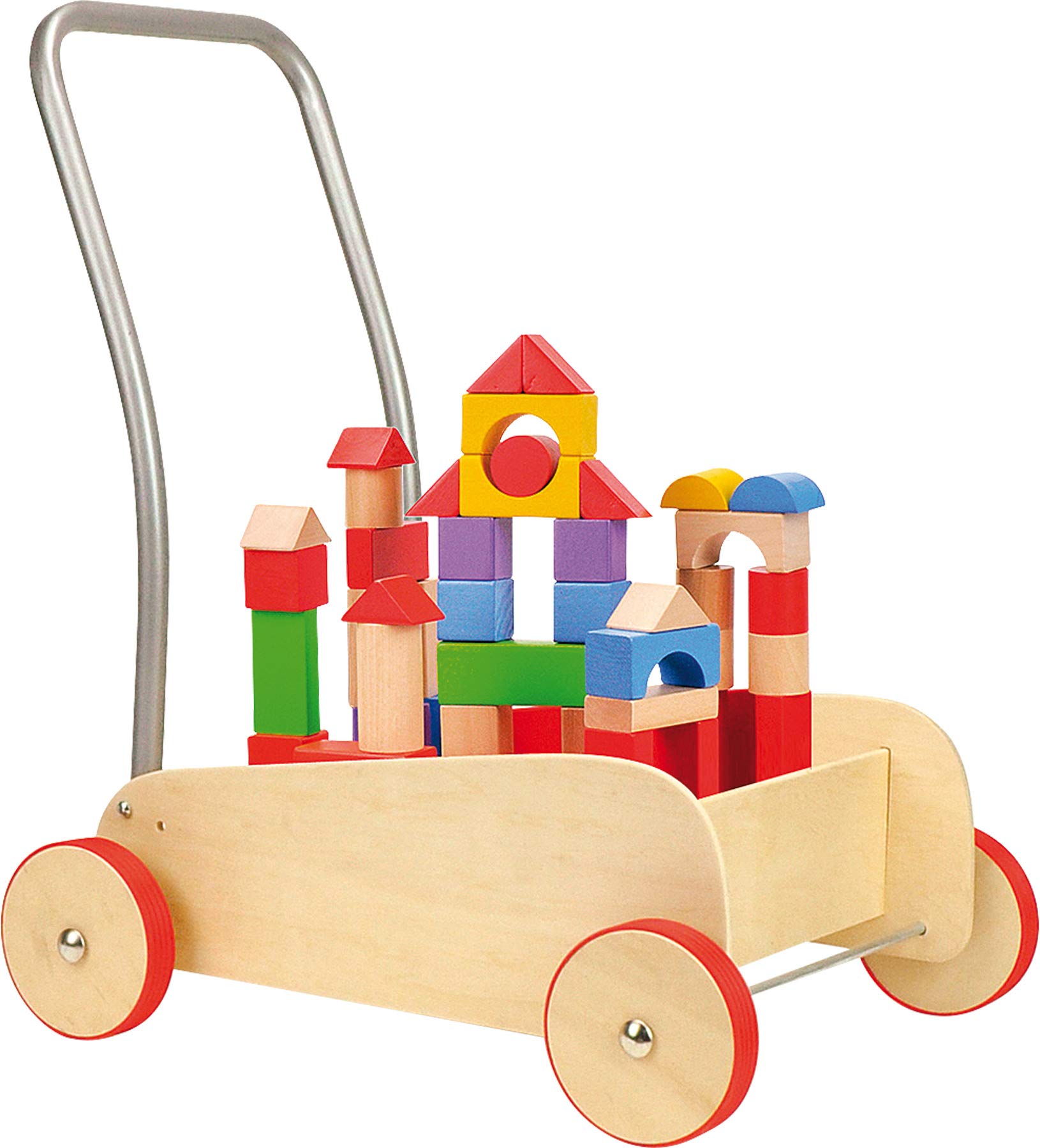 smallfoot 4236 carrello primi passi legno 51 cubetti freno