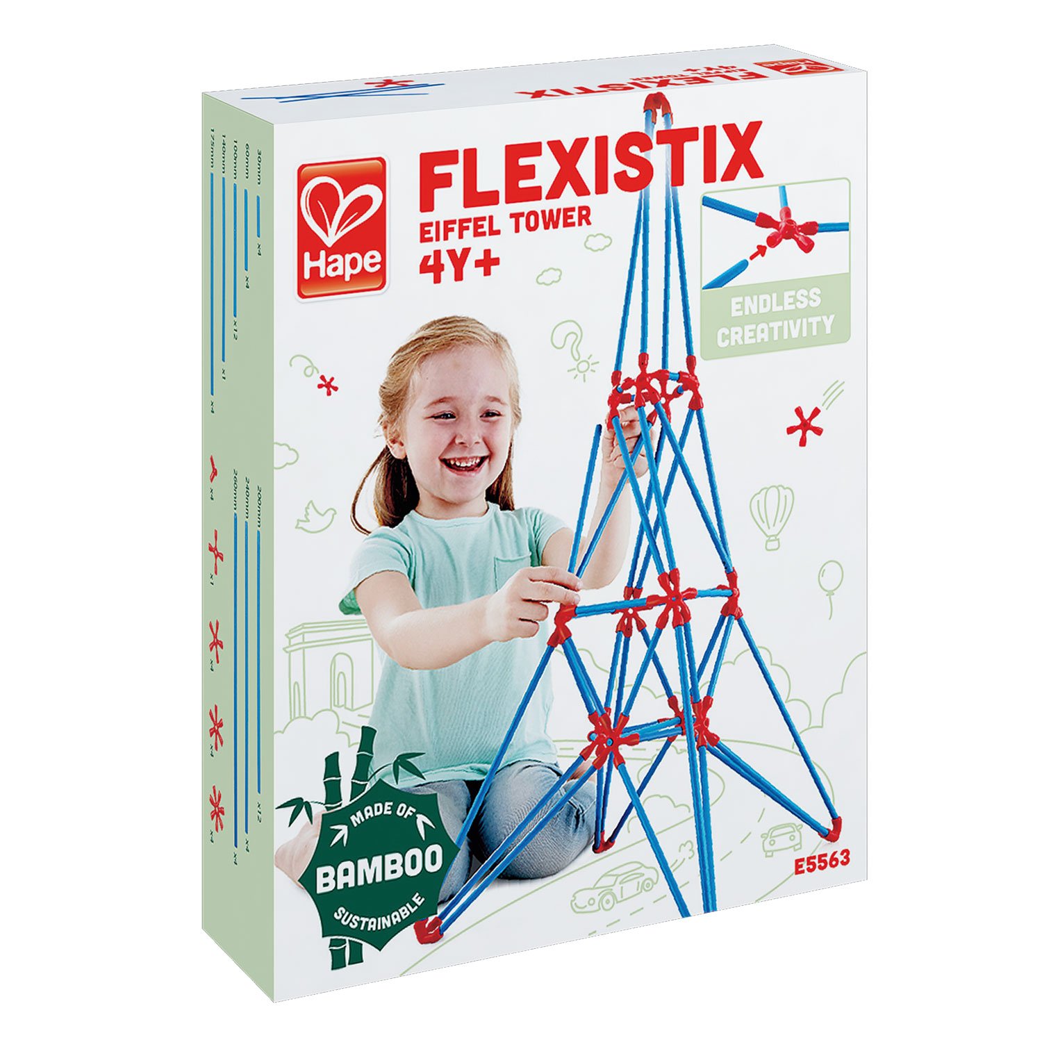 Hape E5563 Torre Eiffel costruzioni bambù 113 pezzi