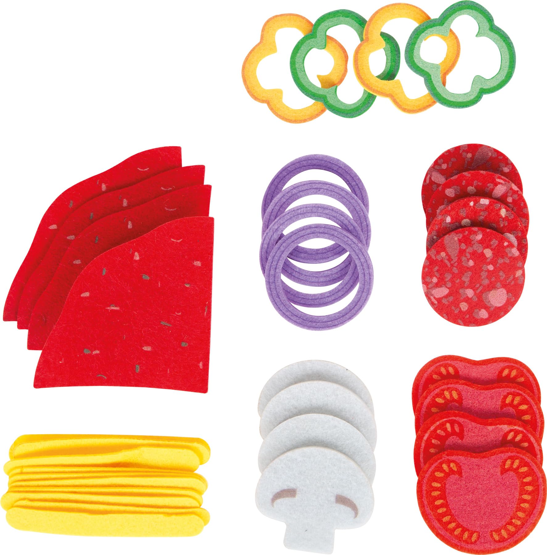 smallfoot set pizza giocattolo in legno con velcro da tagliare