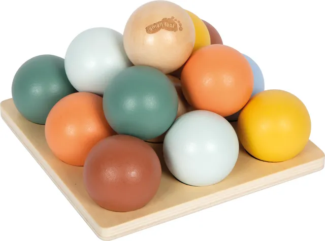 smallfoot Montessori 12815 gioco palline legno 14 pezzi