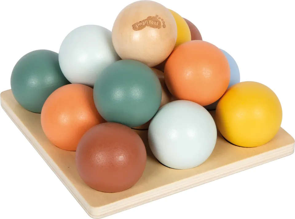smallfoot Montessori 12815 gioco palline legno 14 pezzi