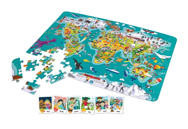 Hape Mappa del Mondo puzzle 100 pezzi dai 5 anni