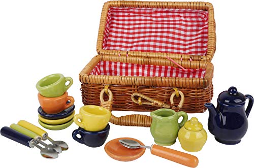 small foot 8951 Cestino picnic bambole ceramica 17 pezzi