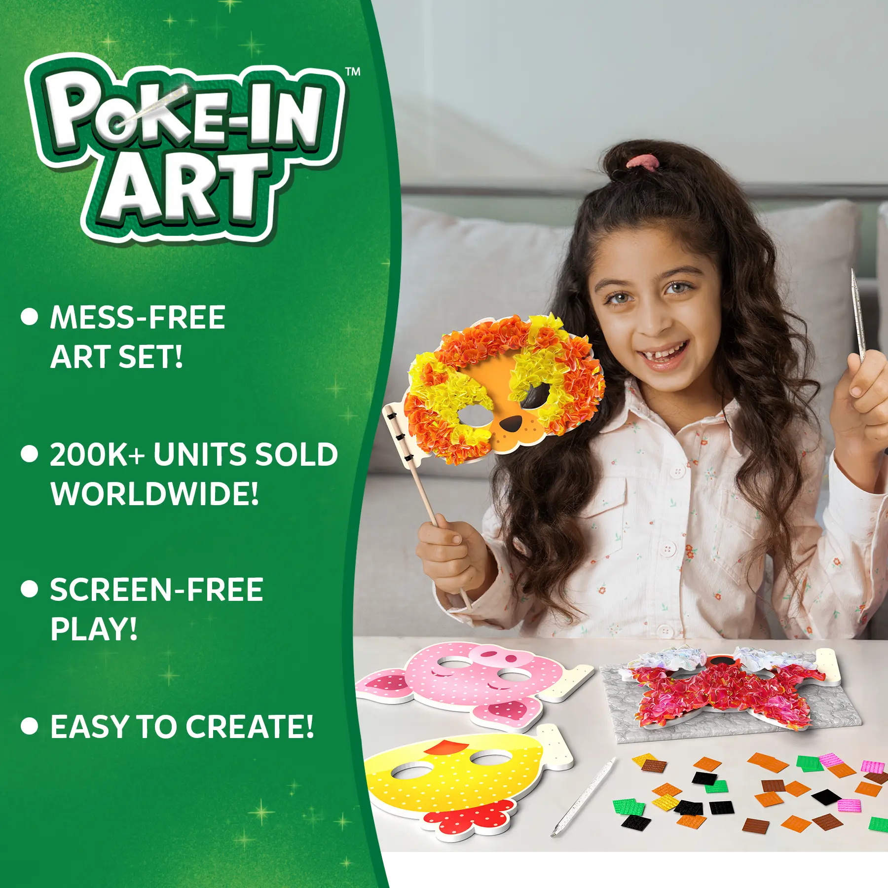 Skillmatics Poke-in Art Animal Masks maschere animali 4-9 anni