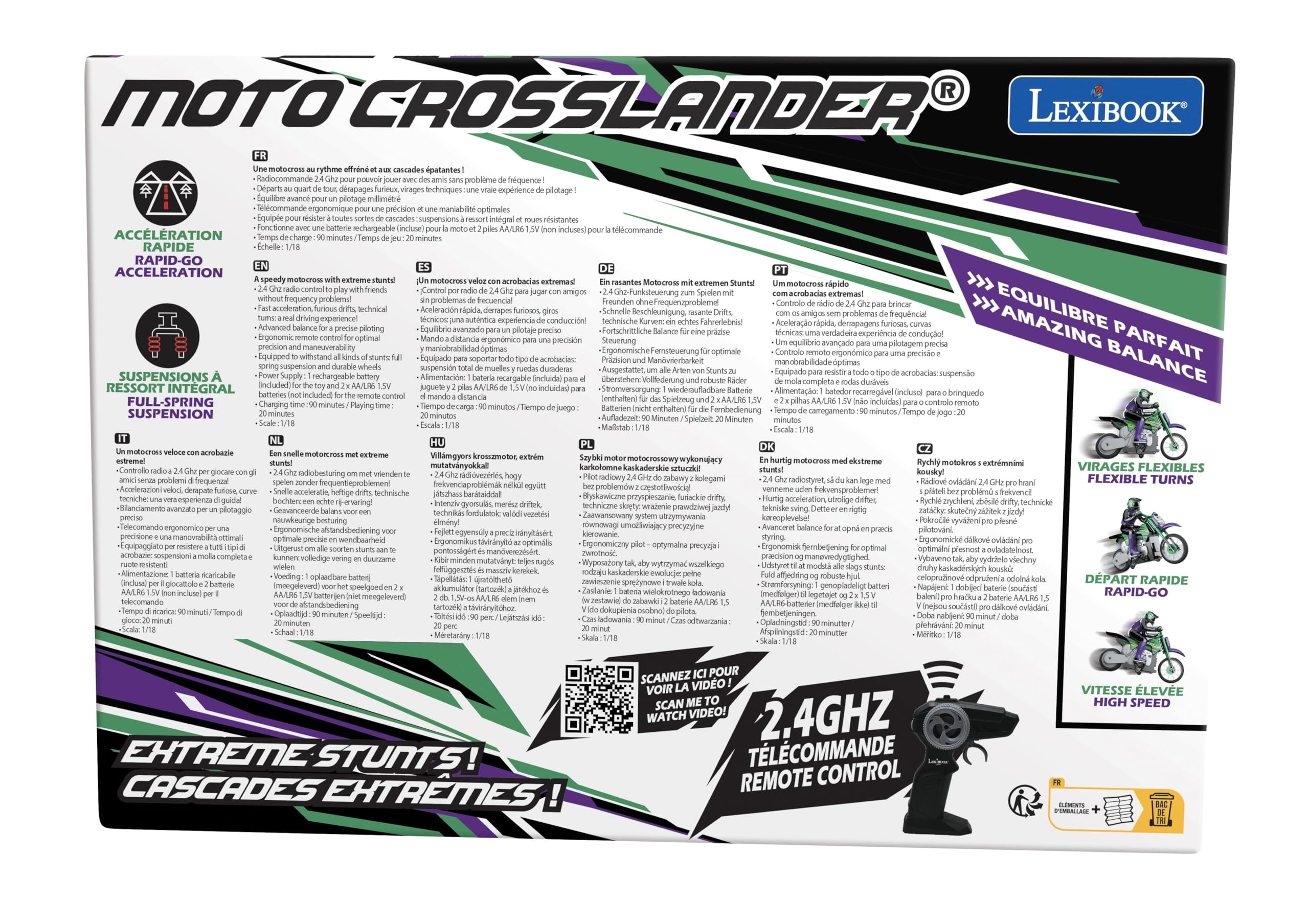Lexibook Crosslander RC18LXB moto radiocomandata 12 km/h