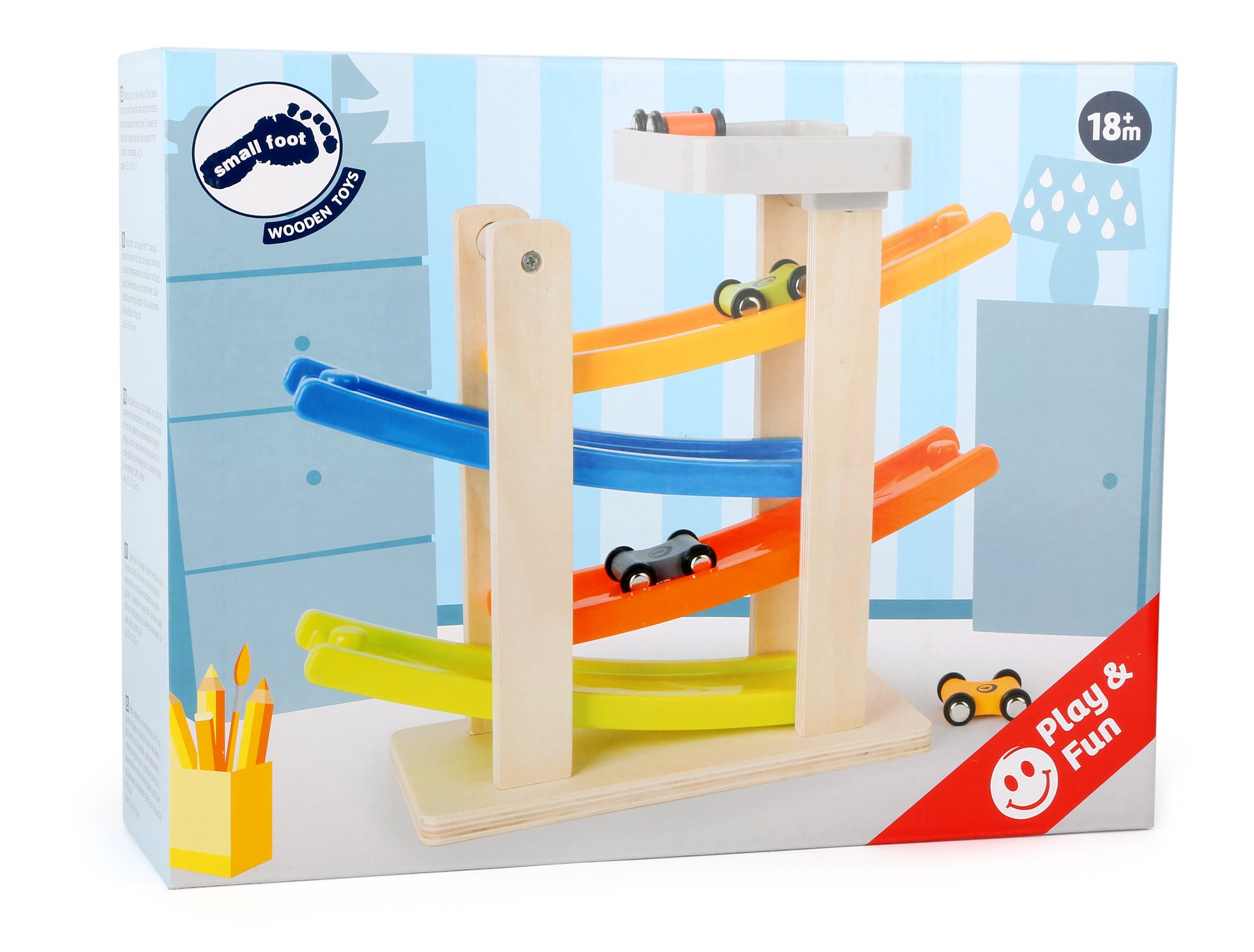 Smallfoot 10602 pista macchinine legno 4 livelli 4 auto