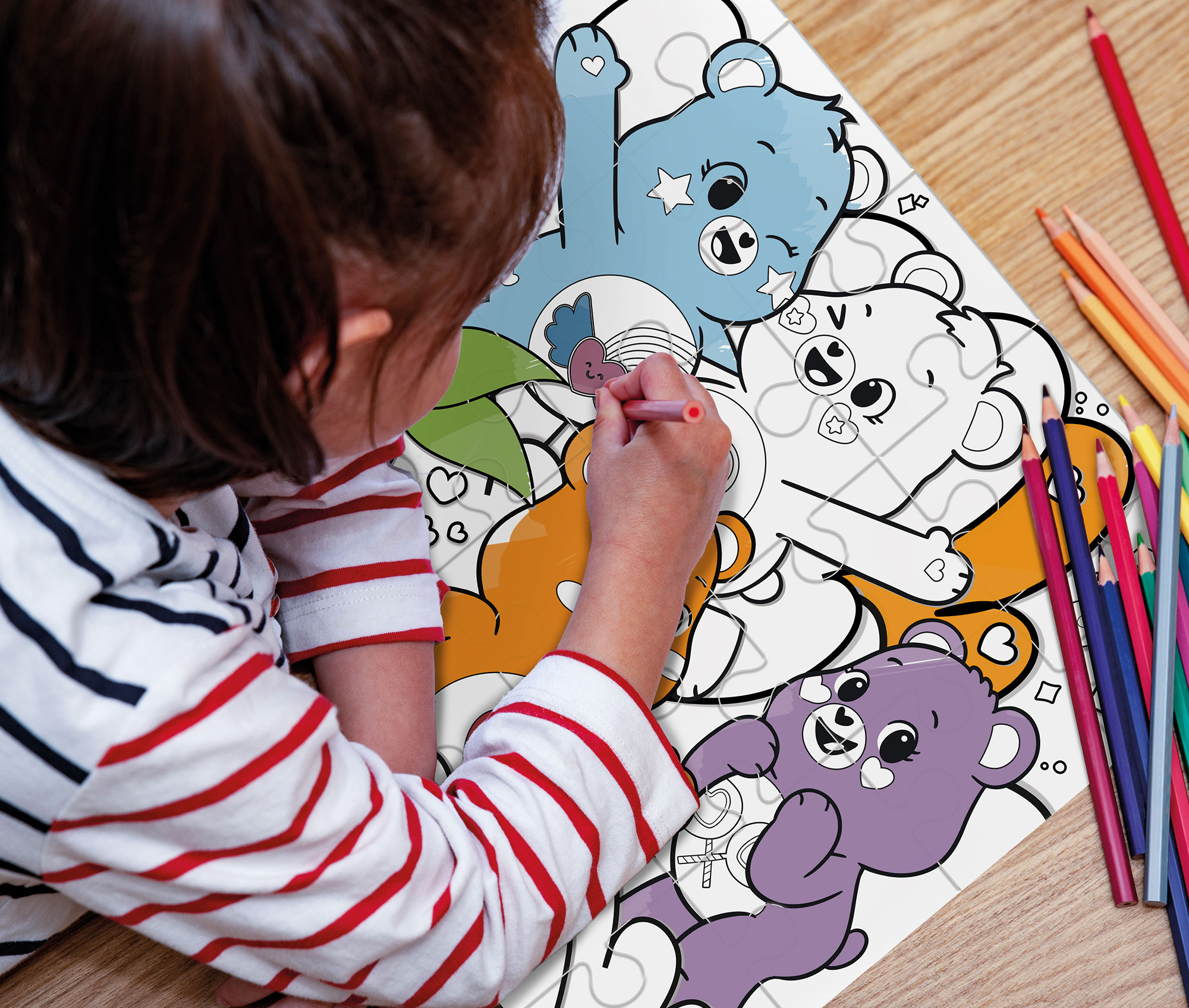 Lisciani Care Bears Double Face puzzle maxi 24 pezzi da colorare