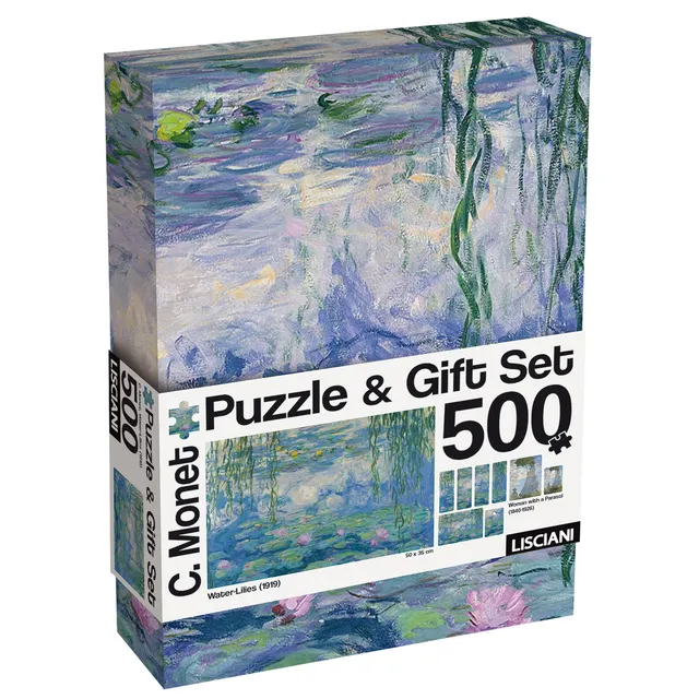 Lisciani Art Monet Water Lilies puzzle gift set con cartoline