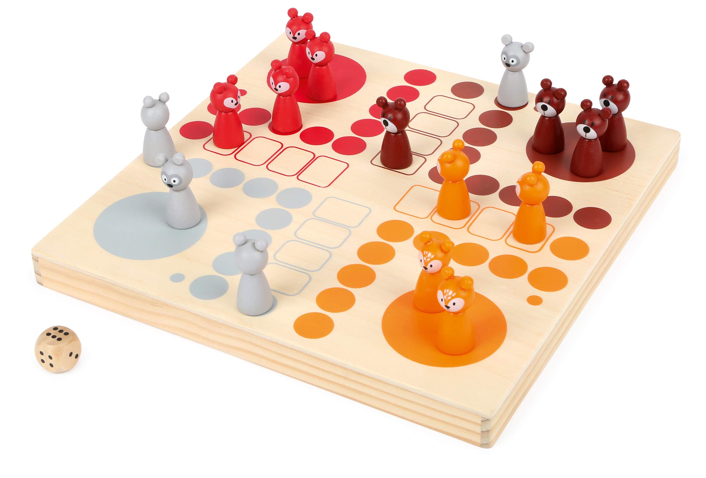 Small Foot 11336 Ludo Animali del Bosco gioco da tavolo in legno