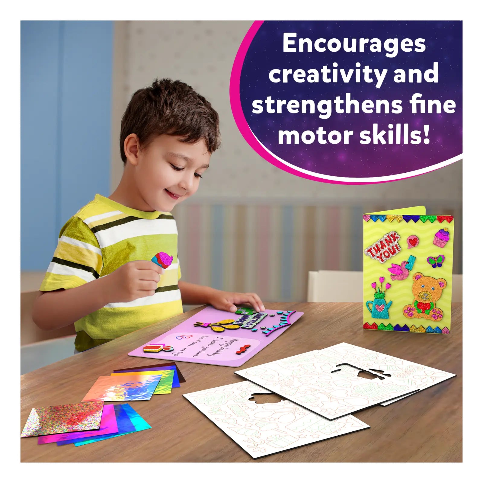Skillmatics Foil Fun Card Making Set kit biglietti 10 pezzi
