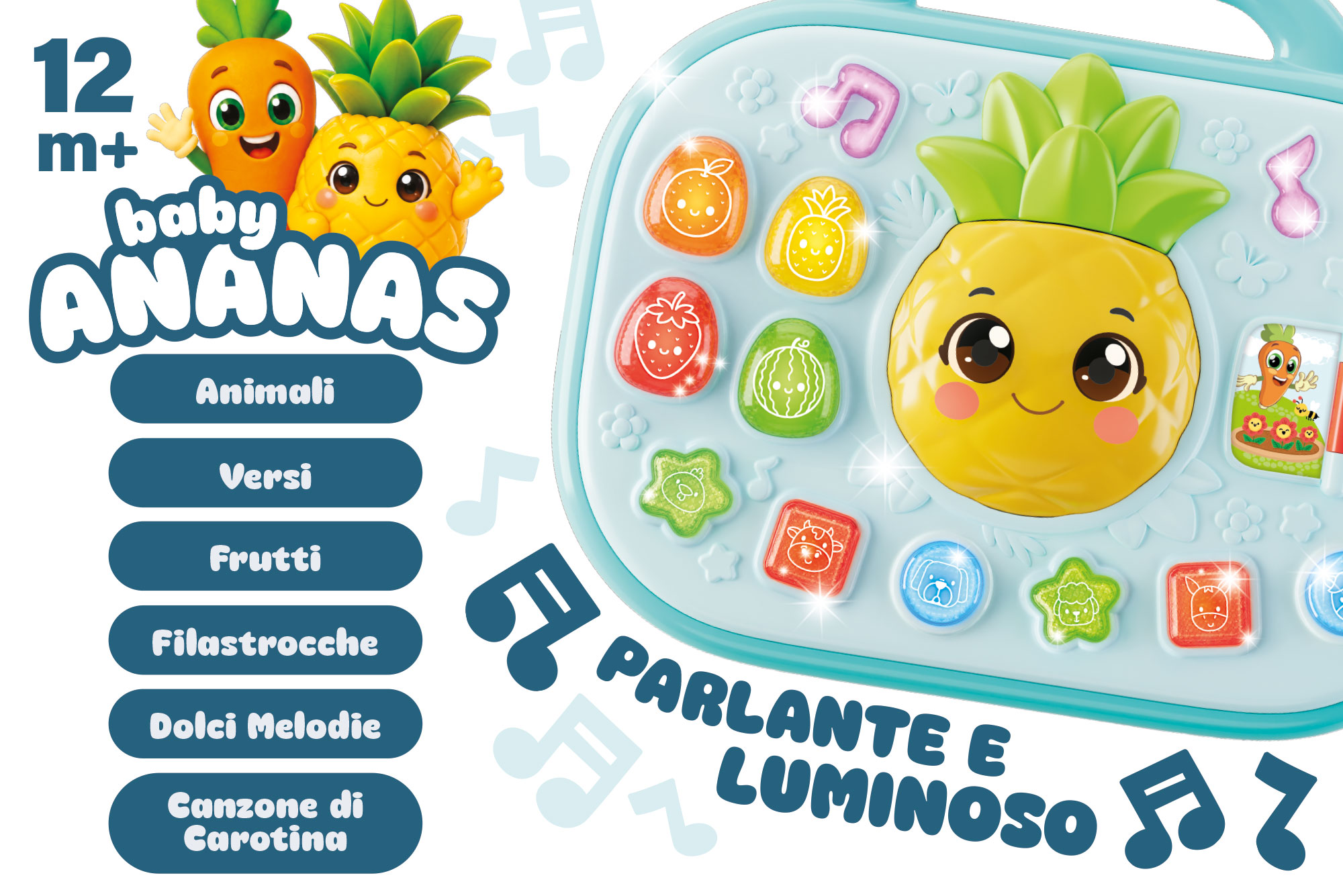 Lisciani Carotina Baby Tavolino Baby Ananas gioco interattivo