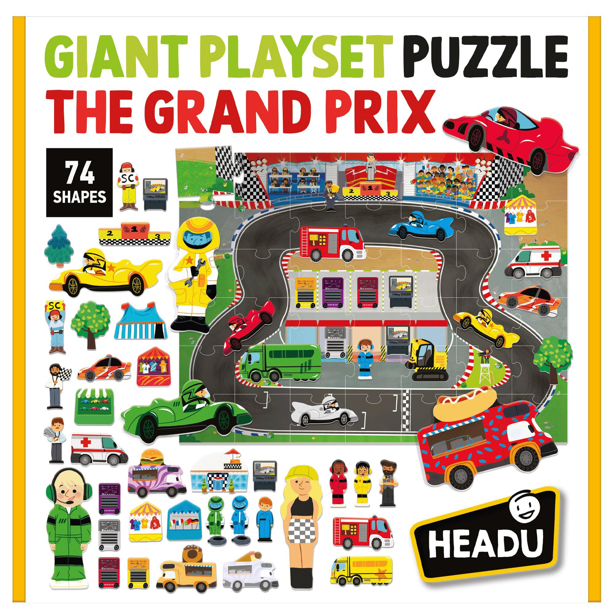 Headu Giant Playset Gran Prix puzzle gigante 42 pezzi 3+ anni