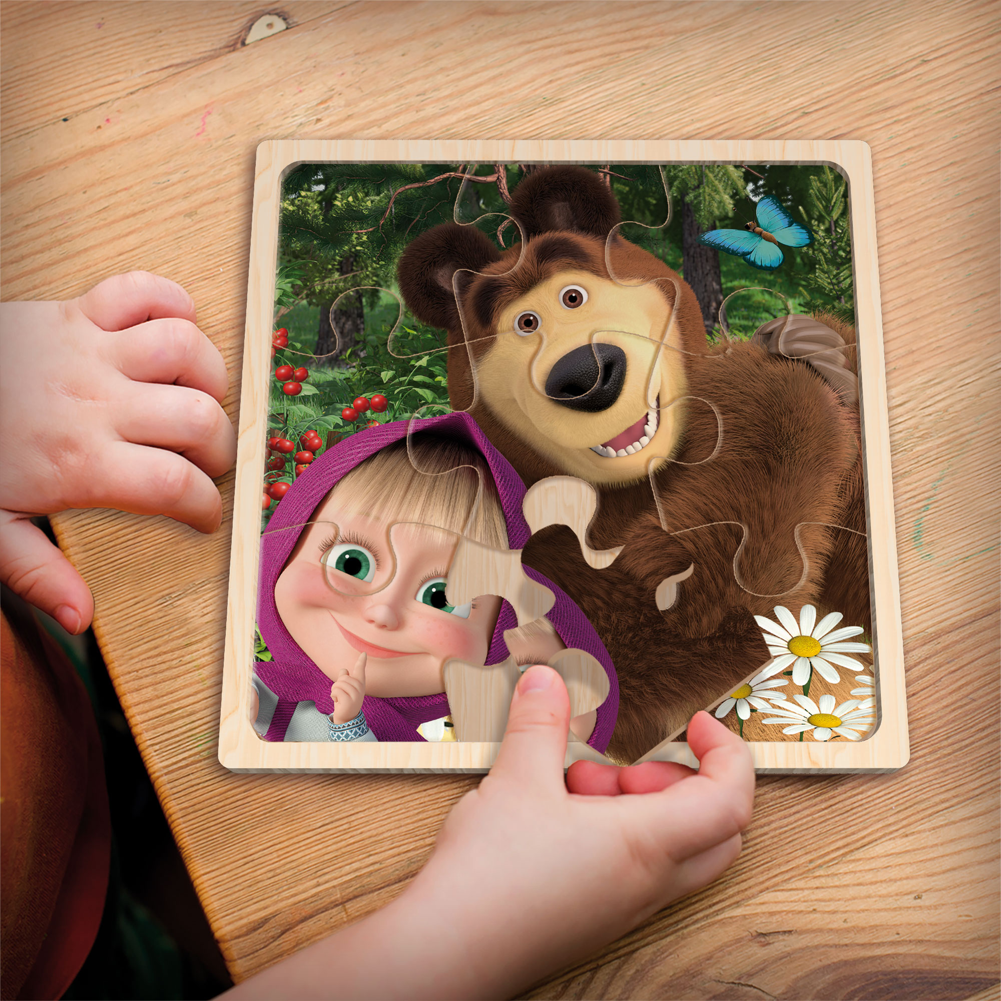 Lisciani Masha Wooden Puzzle 9 puzzle legno 6 pezzi piccoli