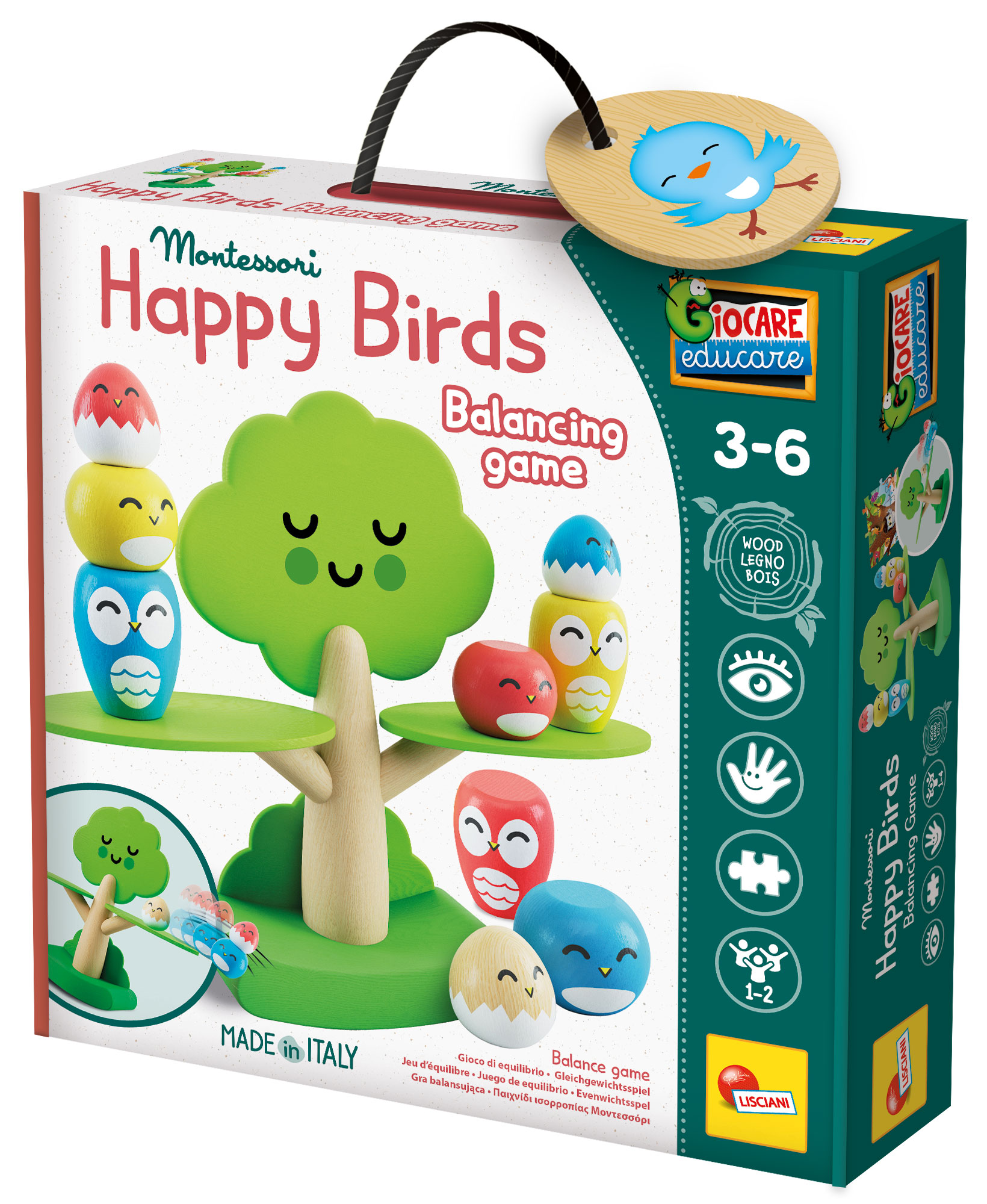 Lisciani Montessori Baby Wood Uccellini Gioco Equilibrio
