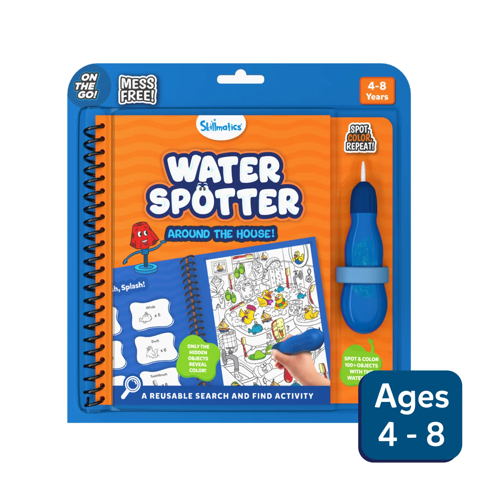 Skillmatics Seek & Splash Around the House libro acqua 4-8 anni