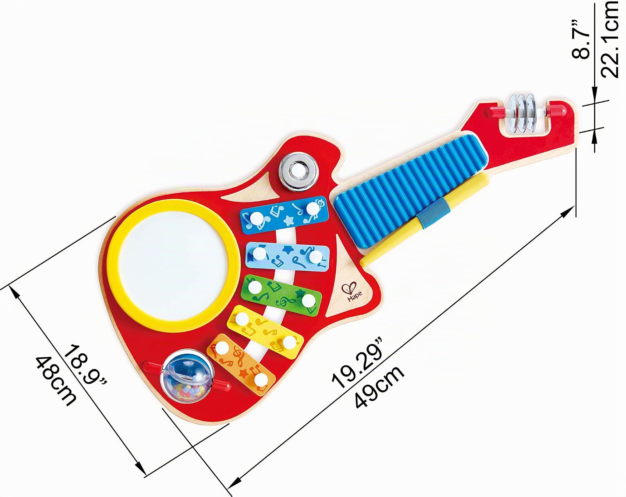 Hape Crea Musica 6 in 1 chitarra giocattolo legno