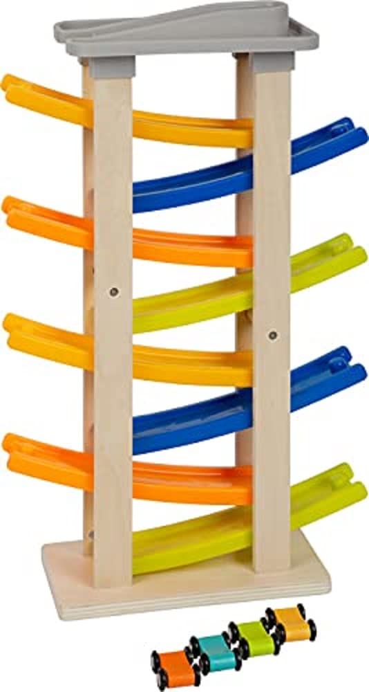 smallfoot 11963 pista macchinine legno 8 rampe 4 auto