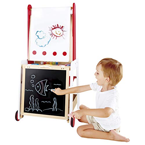 Hape E1055 lavagna bambini double-face con carrello