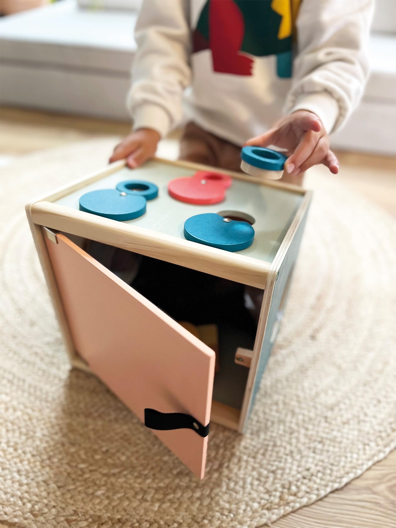 smallfoot Sensory scatola sensoriale legno tattile 3 lenti