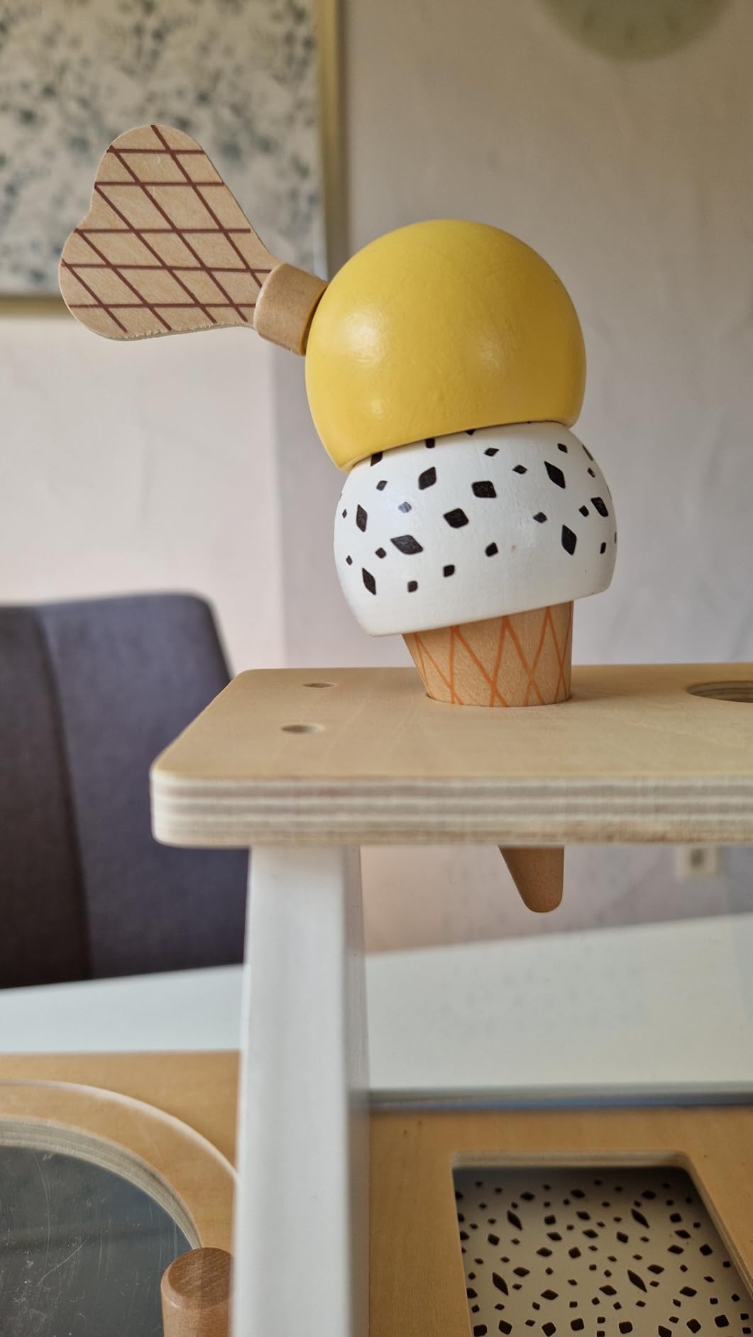 smallfoot Fresh bancone gelato legno blu rosa con accessori