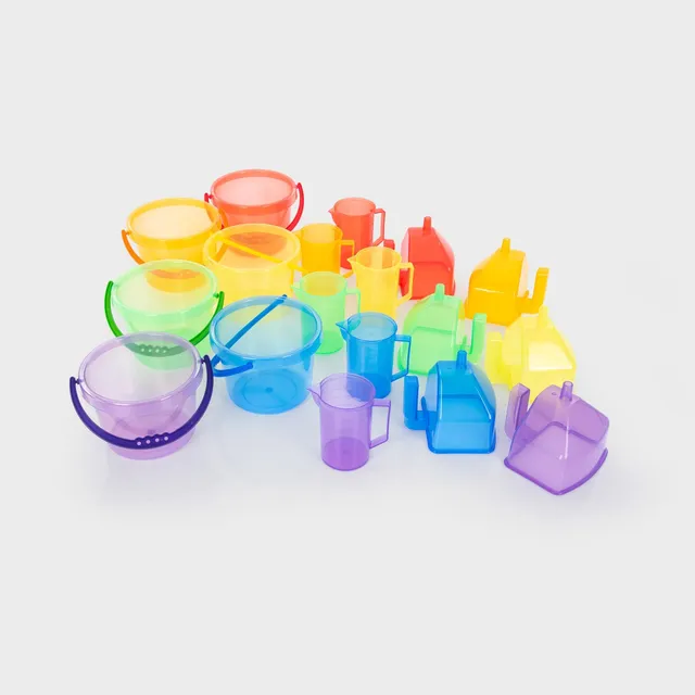 Tickit Translucent Colour Buckets Funnels Jugs Set giochi acqua 18 pezzi