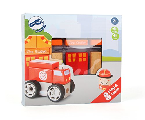 smallfoot Set Costruzioni 10624 Stazione Pompieri con auto legno