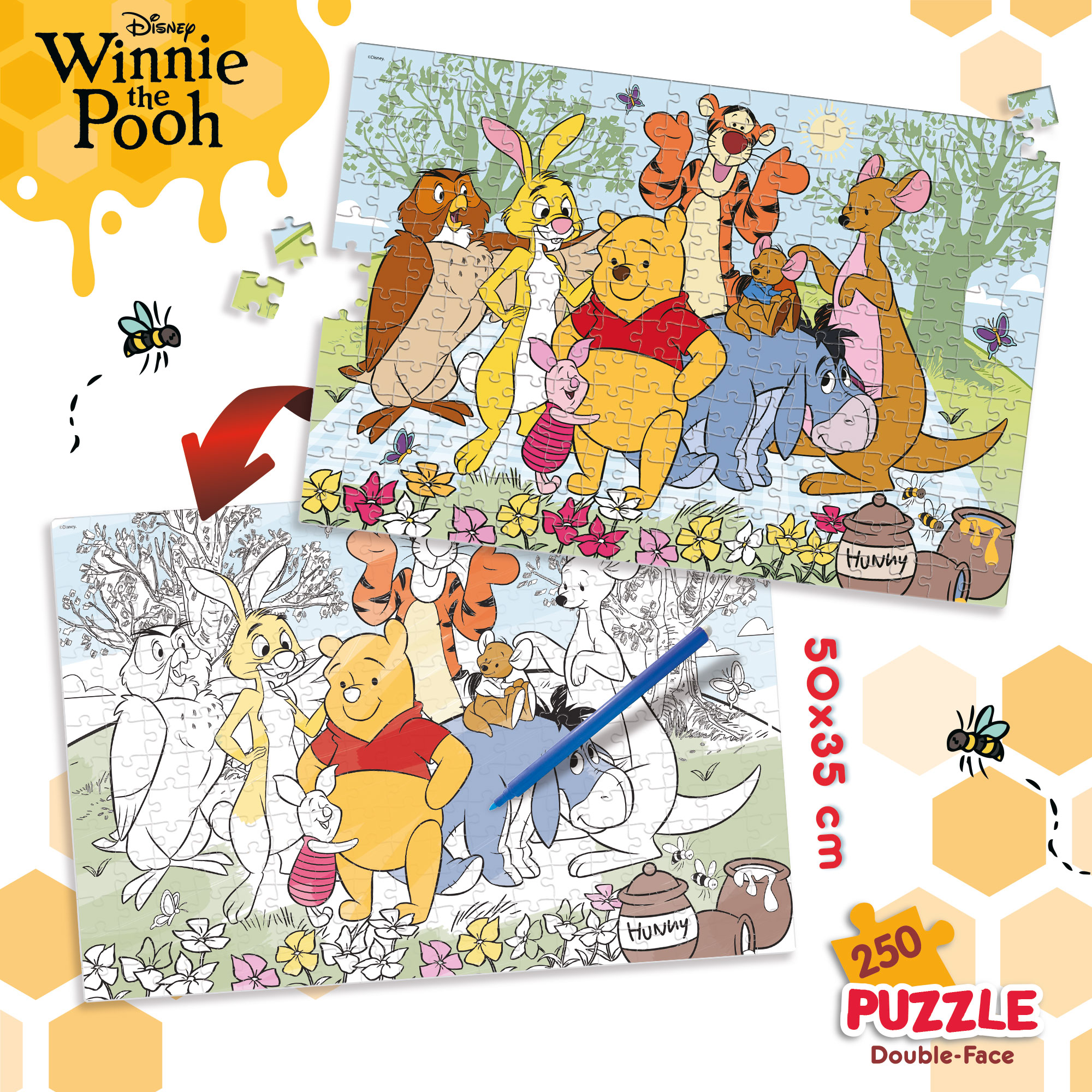 Lisciani Df Plus 250 Winnie The Pooh puzzle bambini da colorare
