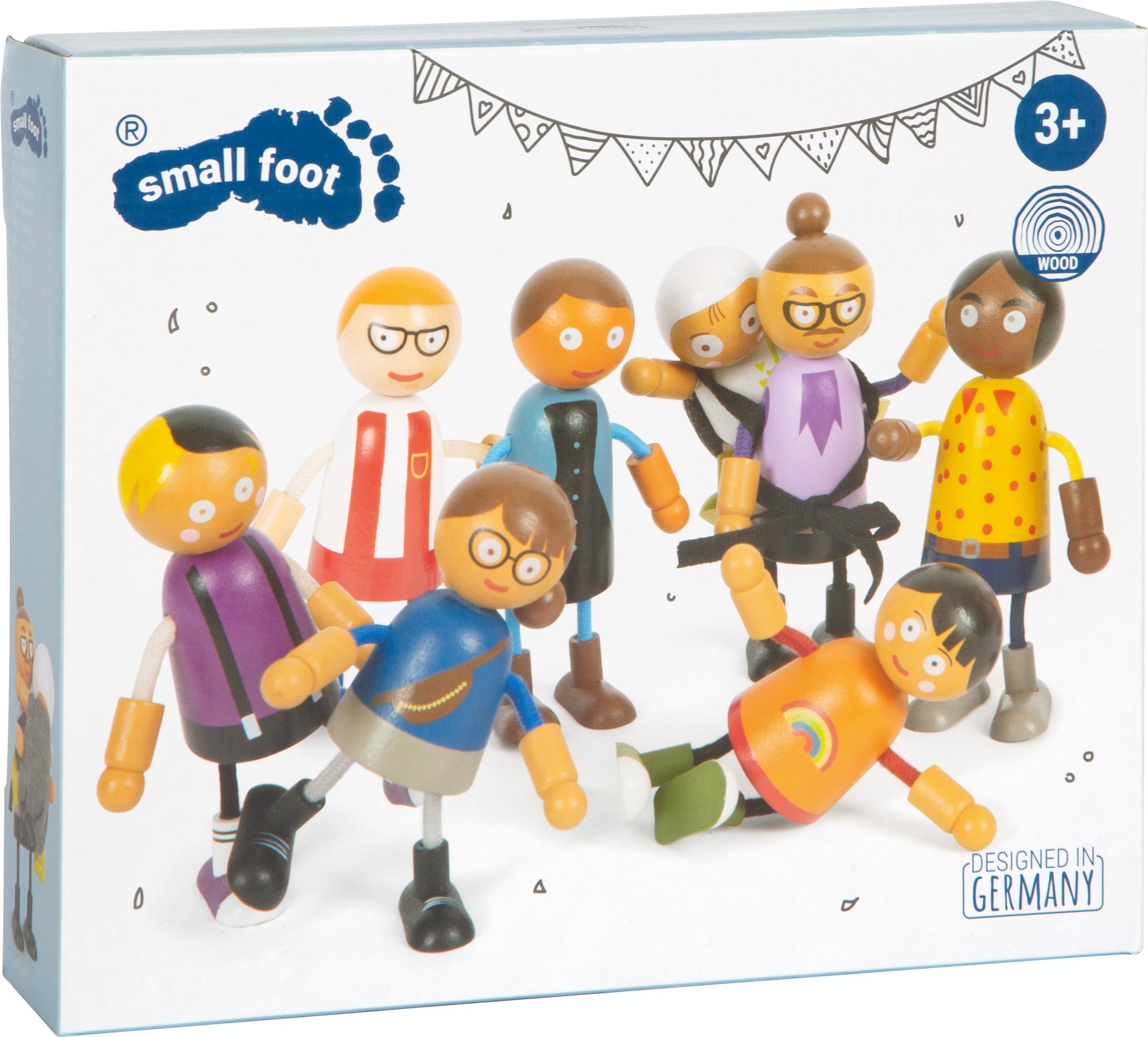 smallfoot Famiglia Bambole Pieghevoli bambole legno 8 pezzi