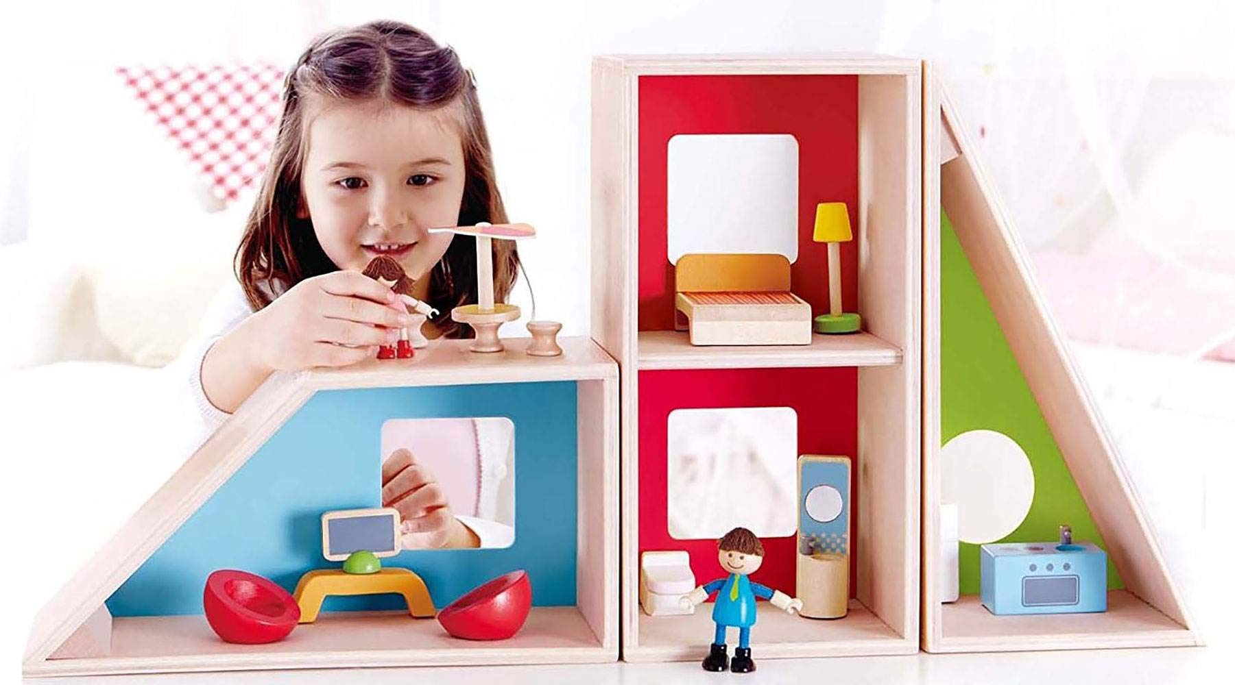 Hape E3404 casa bambole fai da te legno con mobili famiglia