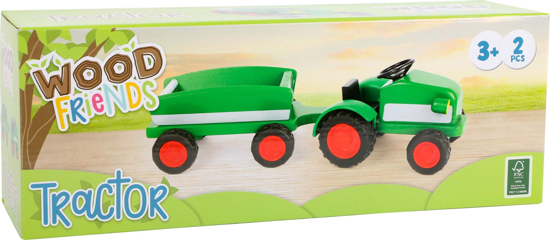 smallfoot WoodFriends 11006 trattore legno verde rimorchio
