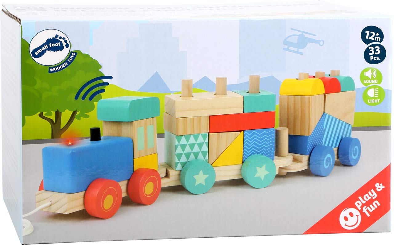 smallfoot 11128 treno legno a incastro multicolore