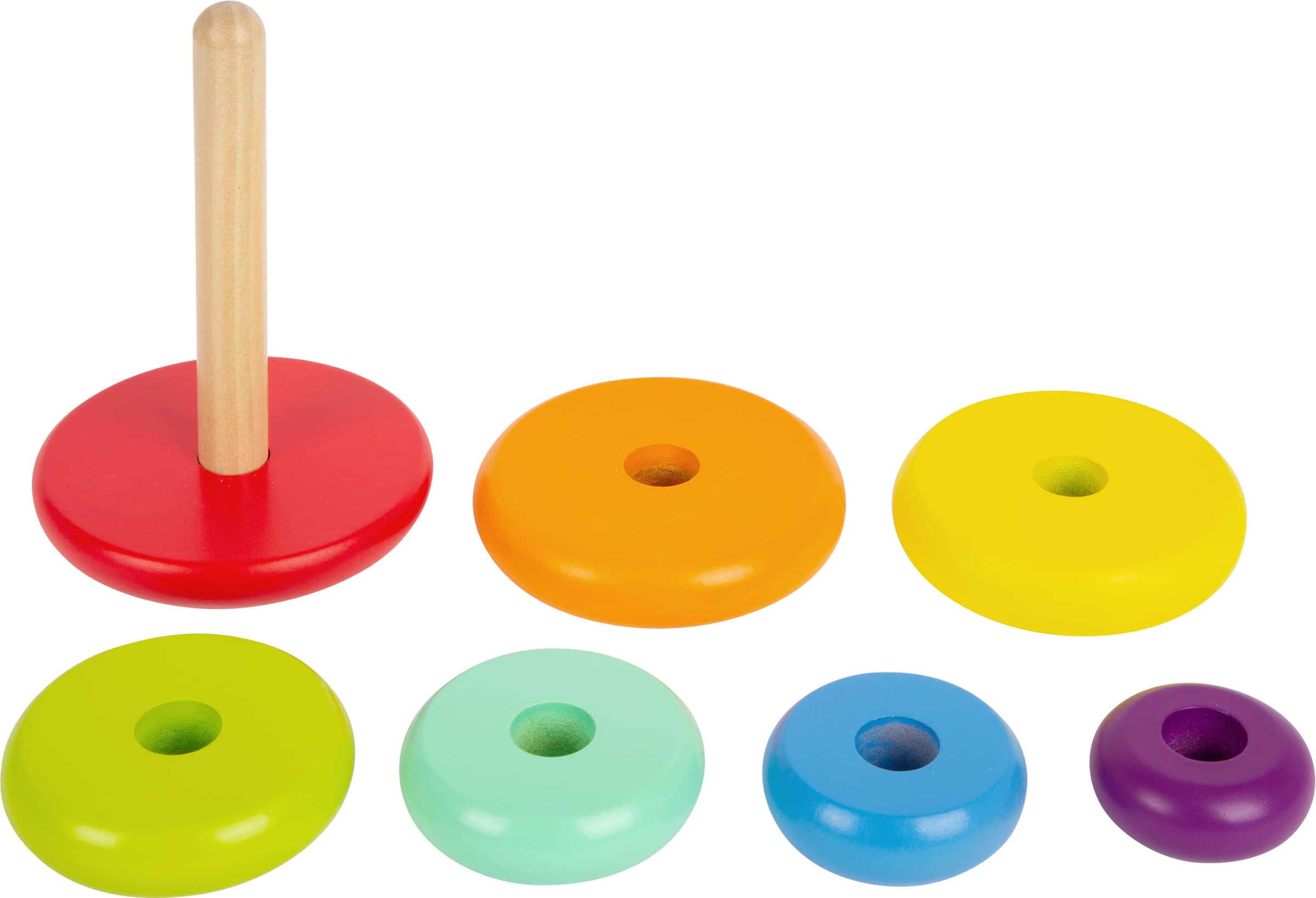 smallfoot 11775 torre impilabile arcobaleno legno