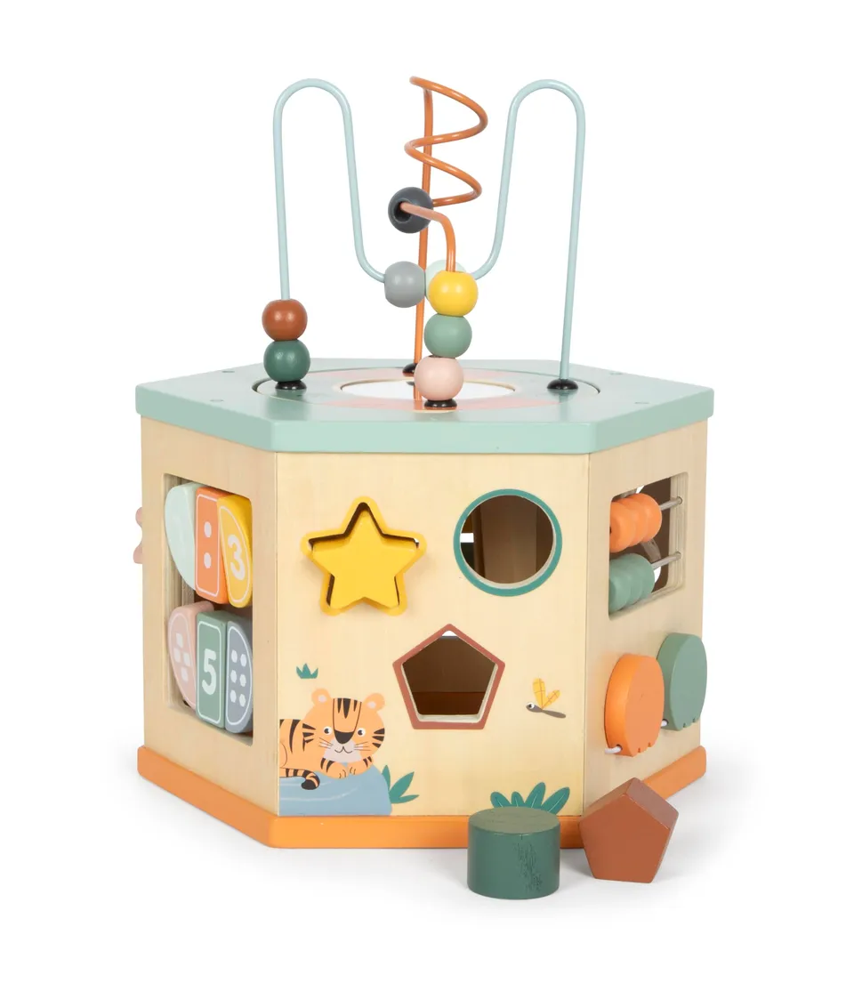 smallfoot Safari 12641 cubo motricità 7 attività legno