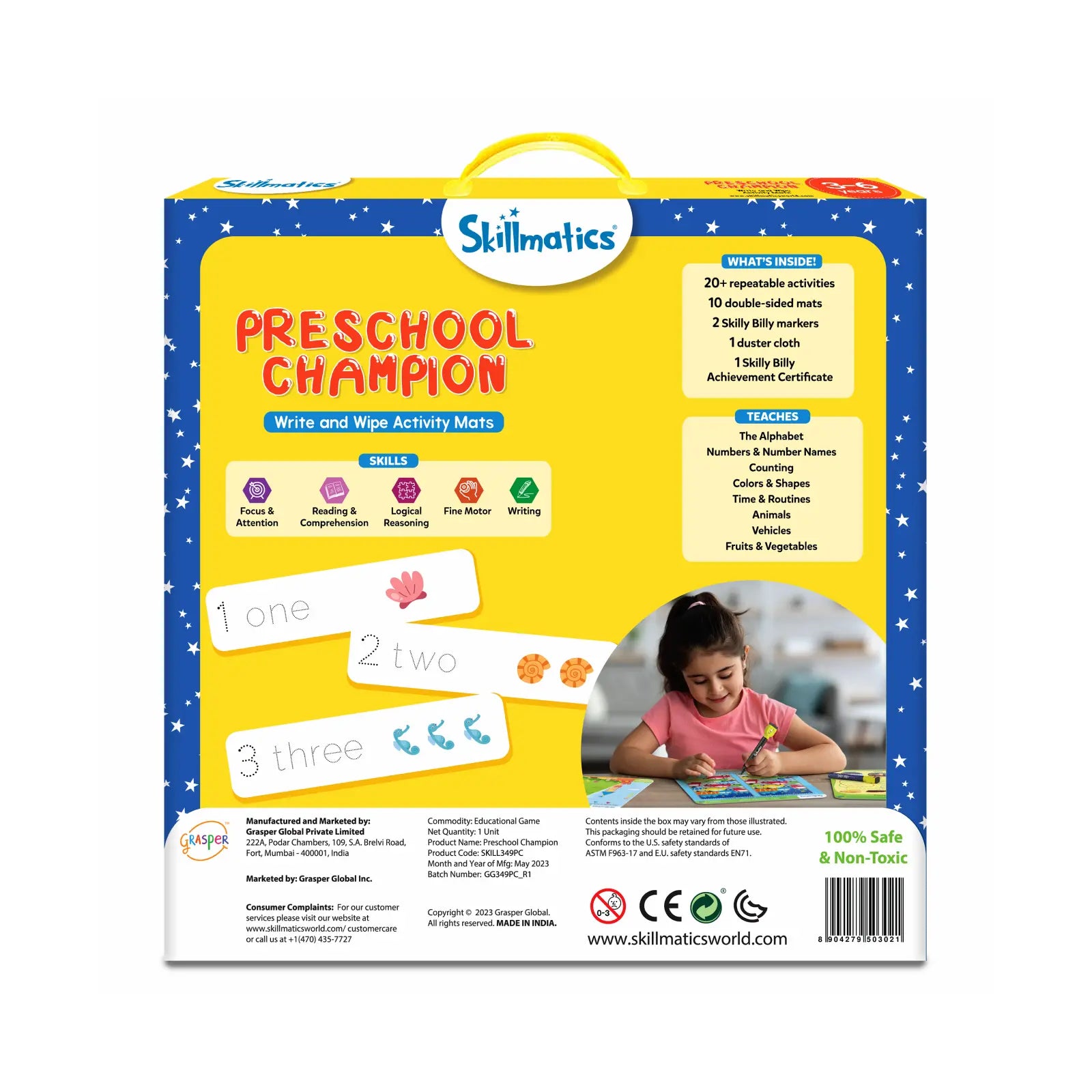 Skillmatics Write Learn Preschool Champion schede didattiche 17 attività