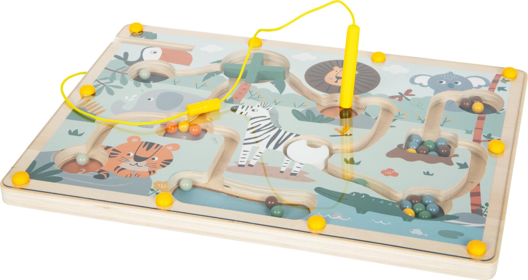 smallfoot Safari labirinto magnetico in legno con penna