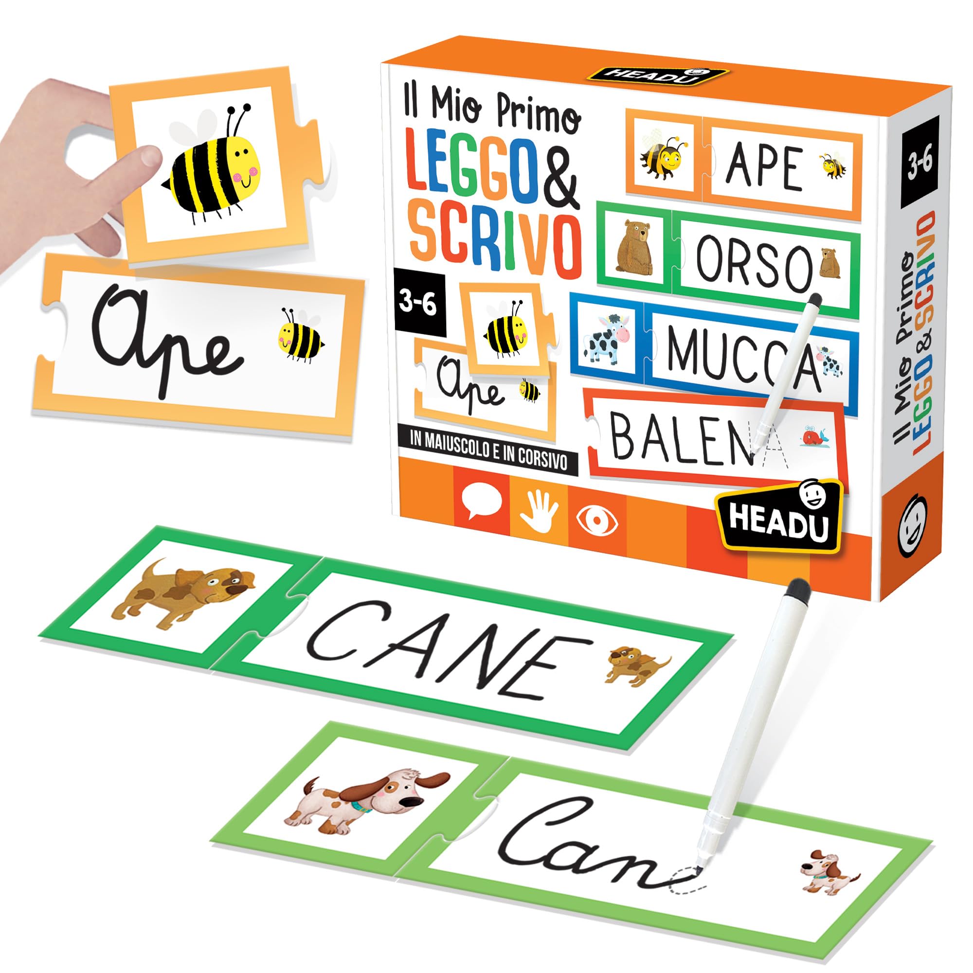 Headu Il Mio Primo Leggo e Scrivo Flashcards Alfabeto 3-6 Anni