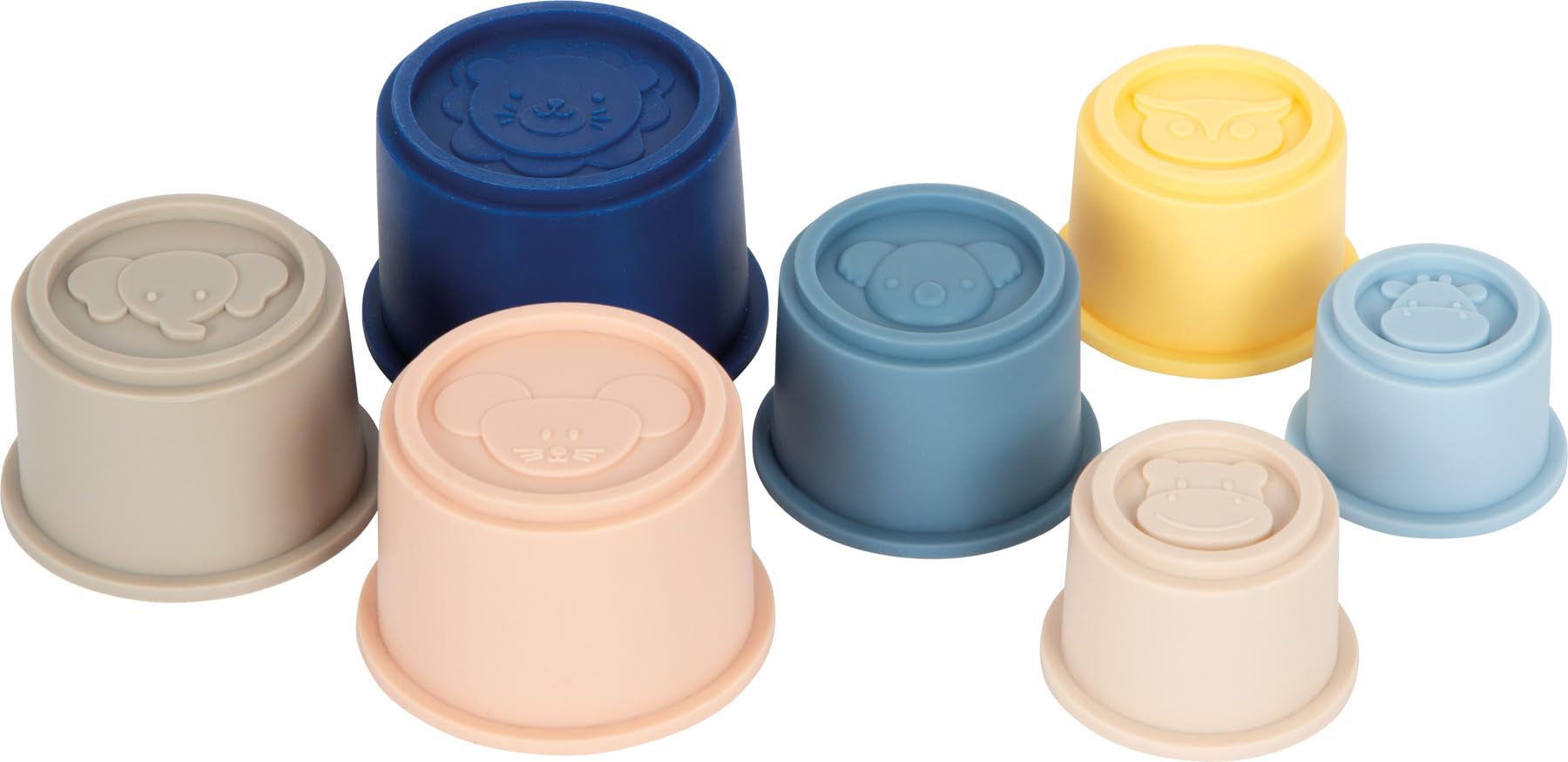 smallfoot bicchieri impilabili silicone 7 pezzi animali