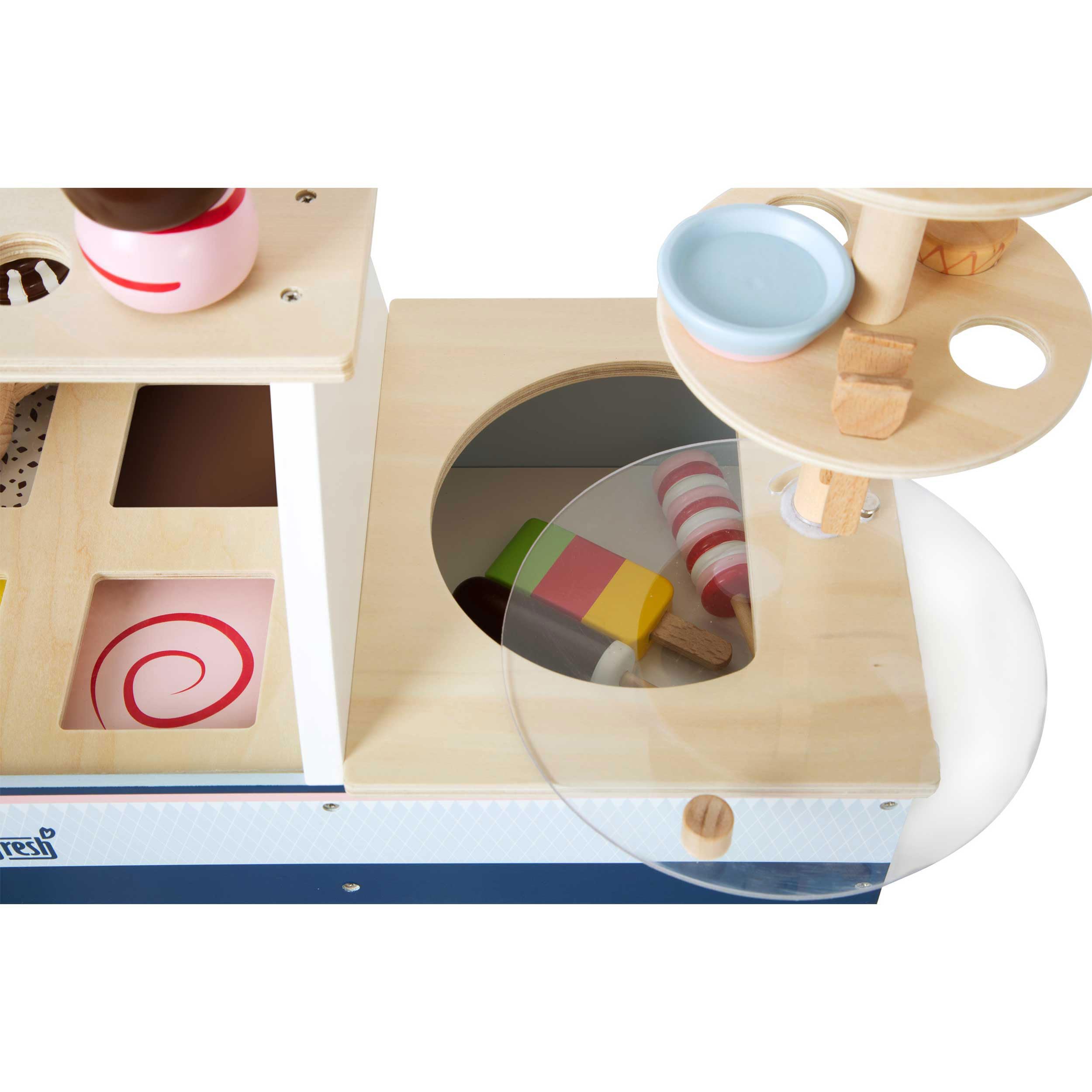 smallfoot Fresh bancone gelato legno blu rosa con accessori