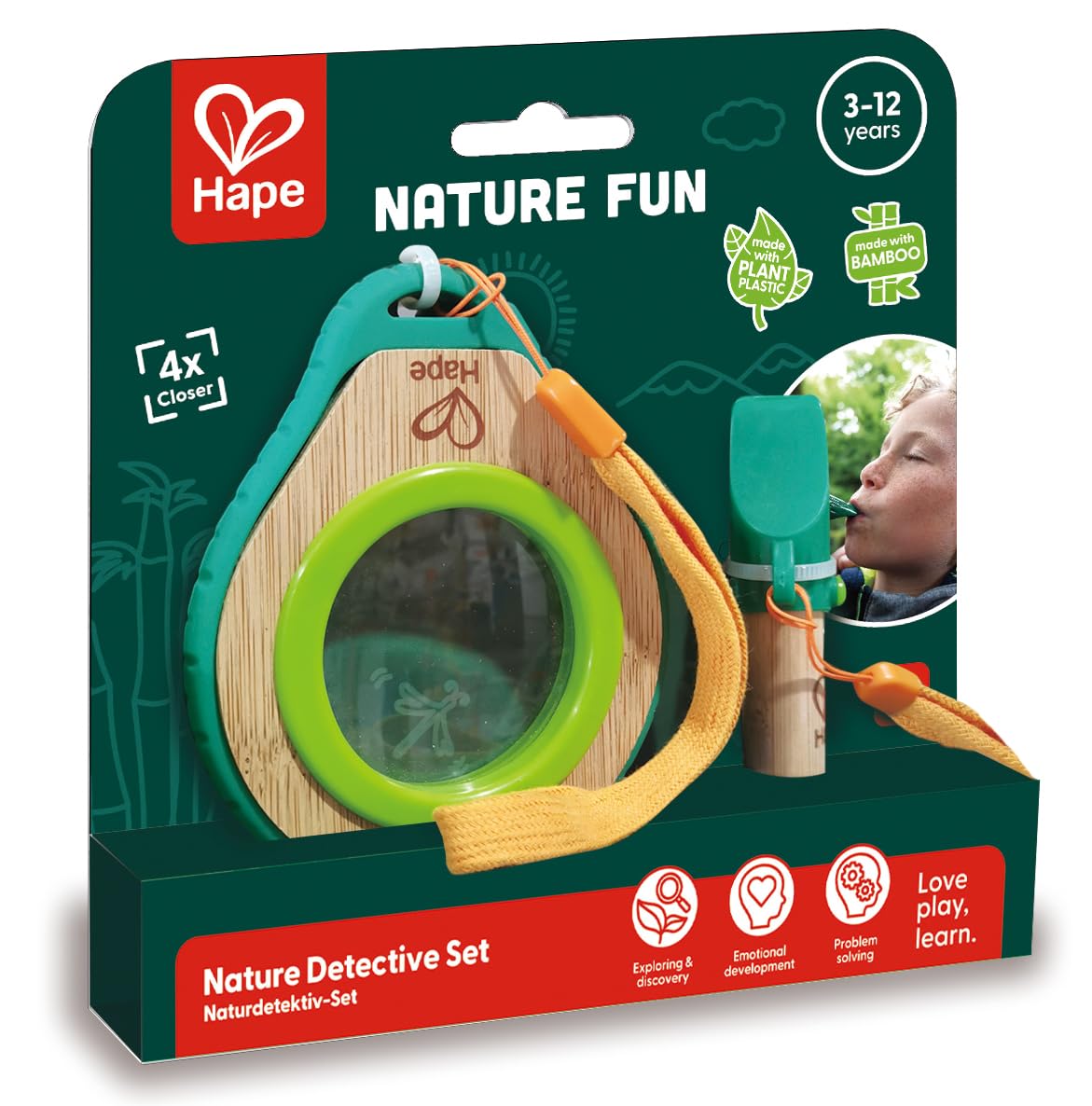 Hape Nature Fun set esploratore fischietto lente per esterno