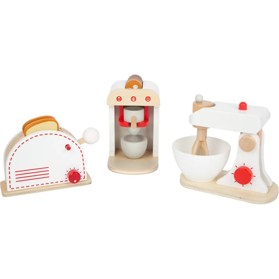 smallfoot set utensili cucina legno tostapane mixer 3 pezzi