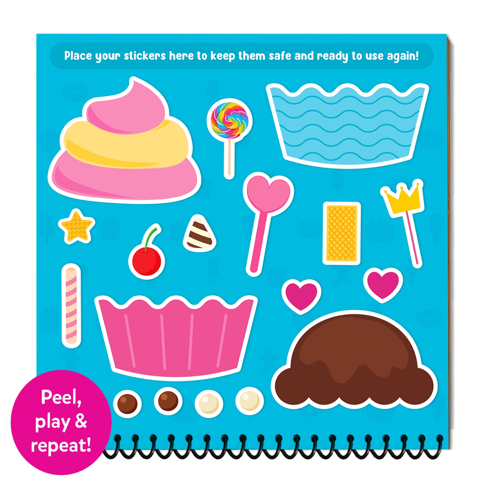 Skillmatics Peelies Dessert Chef libro adesivi 100+ dolci 3+