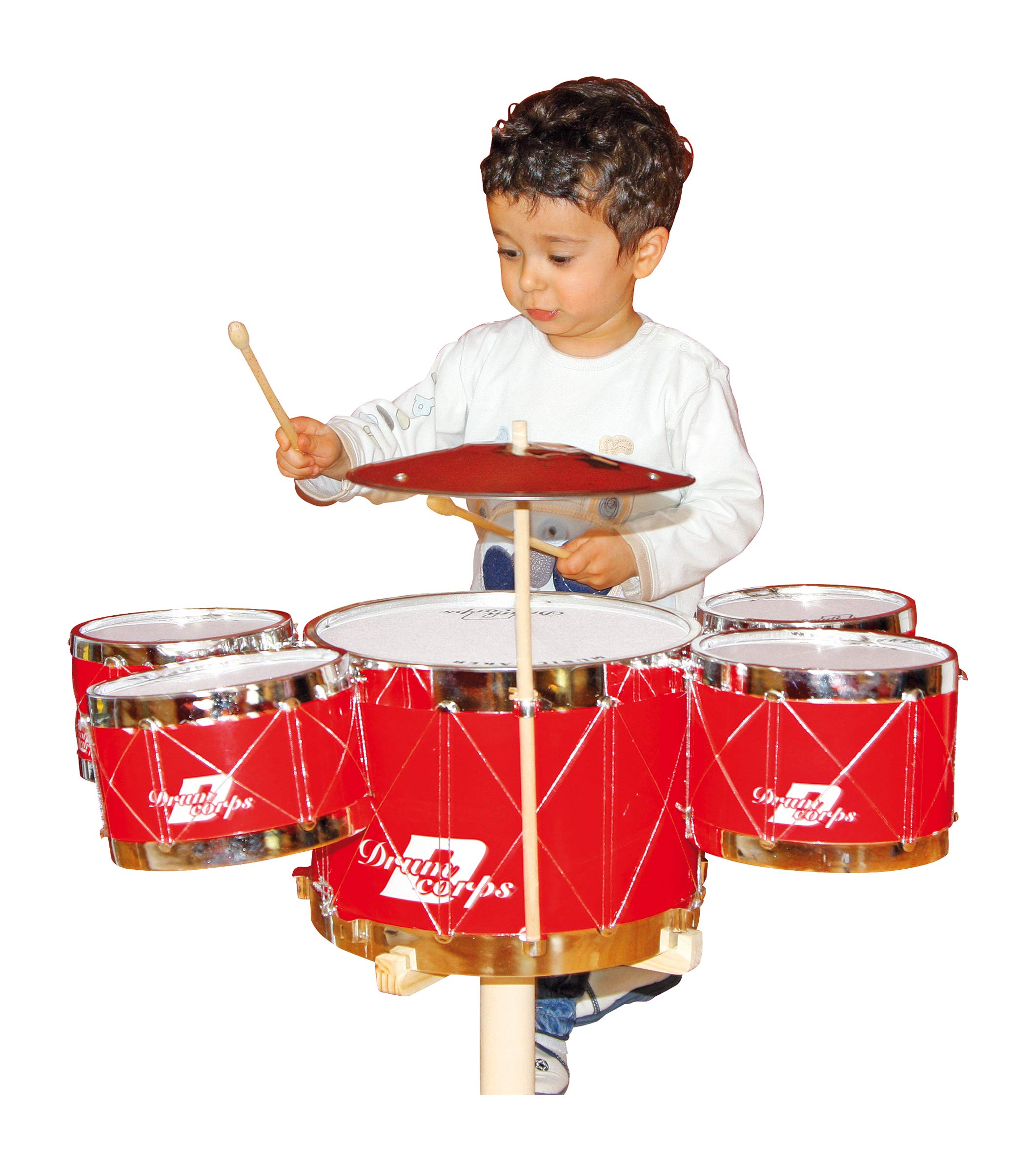 smallfoot 1910 batteria giocattolo 5 tamburi legno