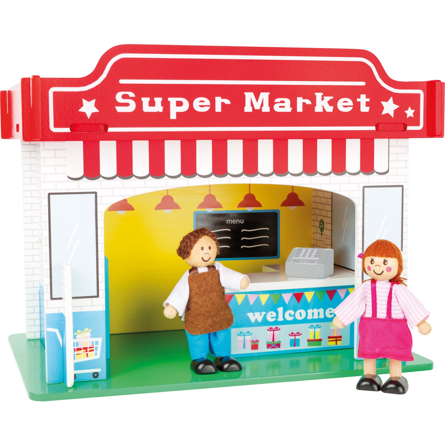 smallfoot 10853 casa supermercato legno con accessori