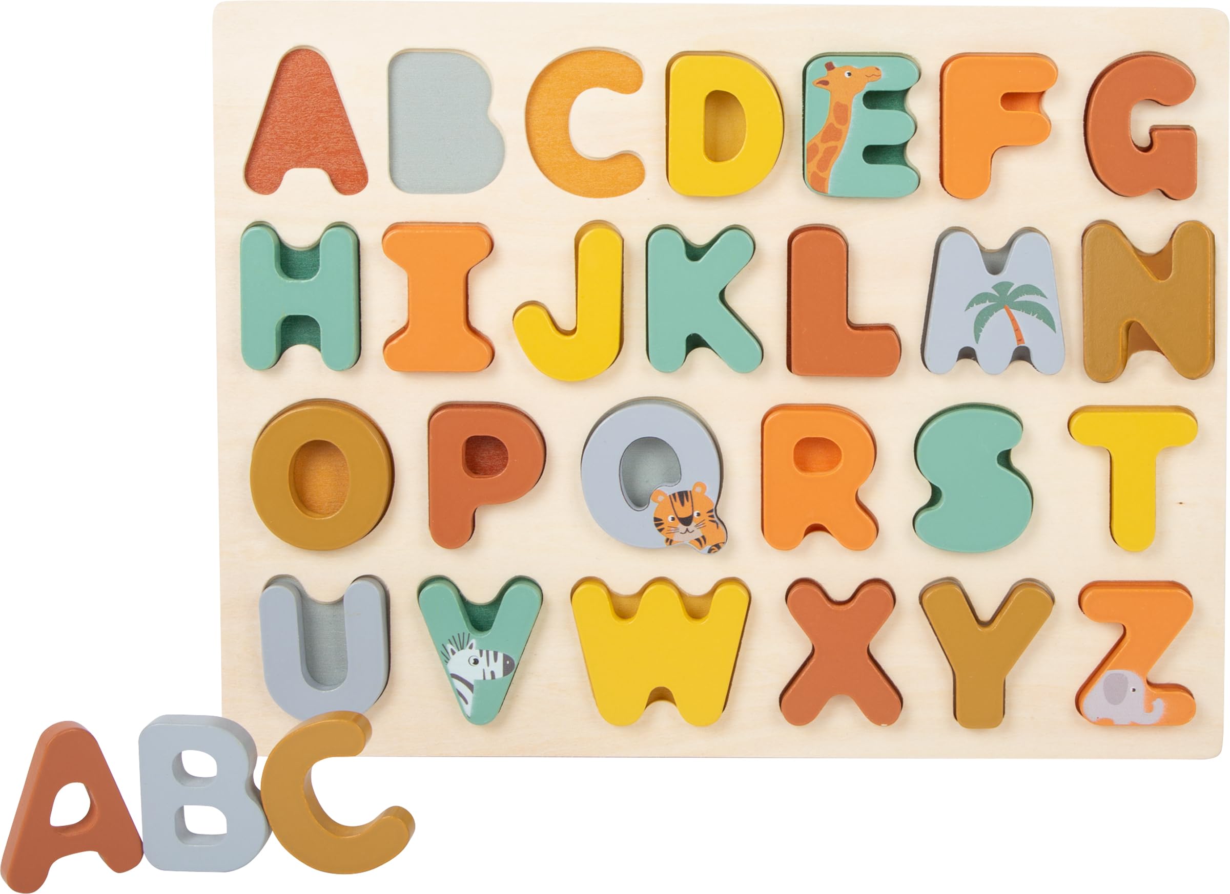 smallfoot 11703 Safari puzzle ABC legno 26 lettere