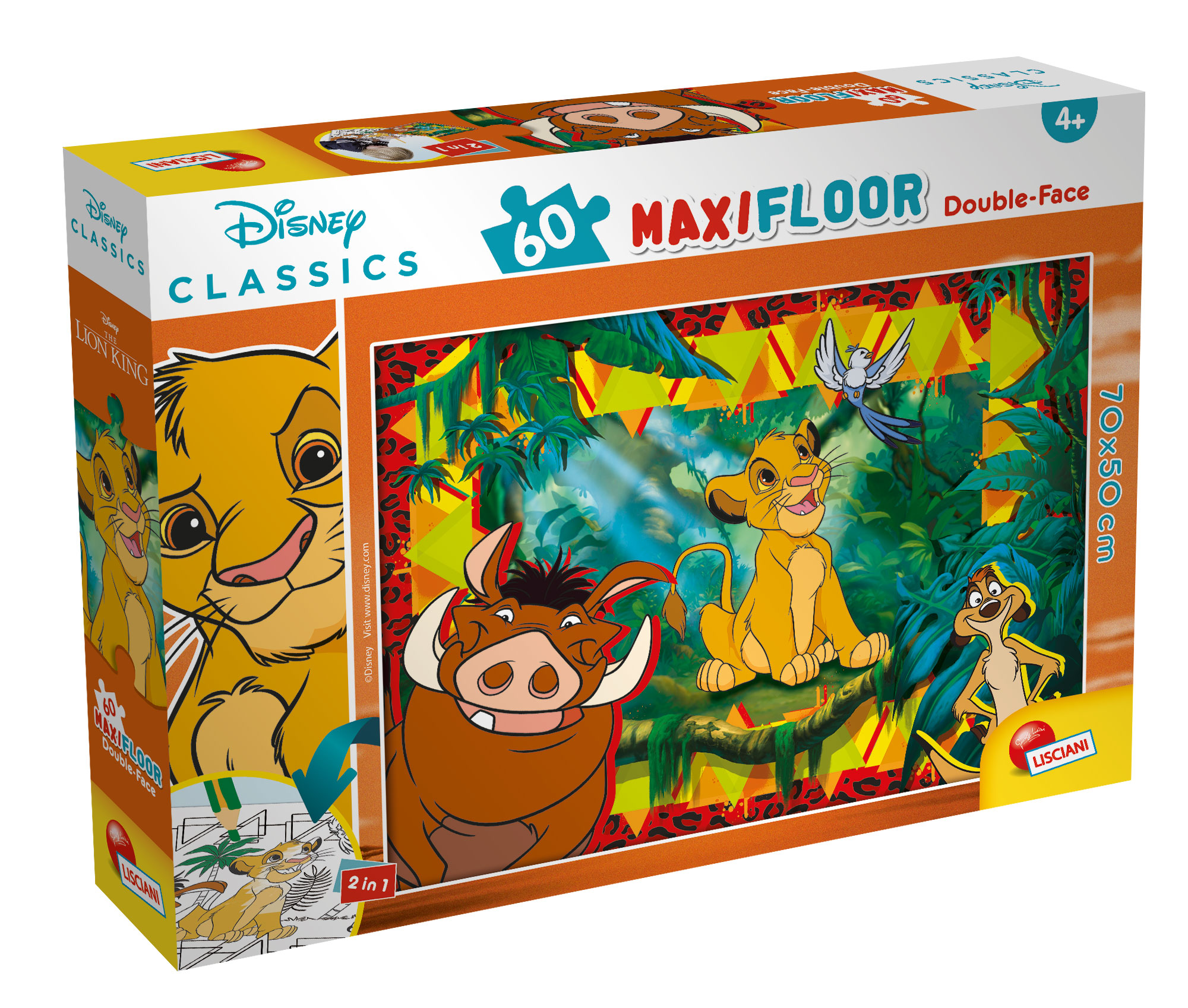Lisciani Giochi Disney Puzzle Maxi Floor 60 Re Leone puzzle 60 pezzi da colorare