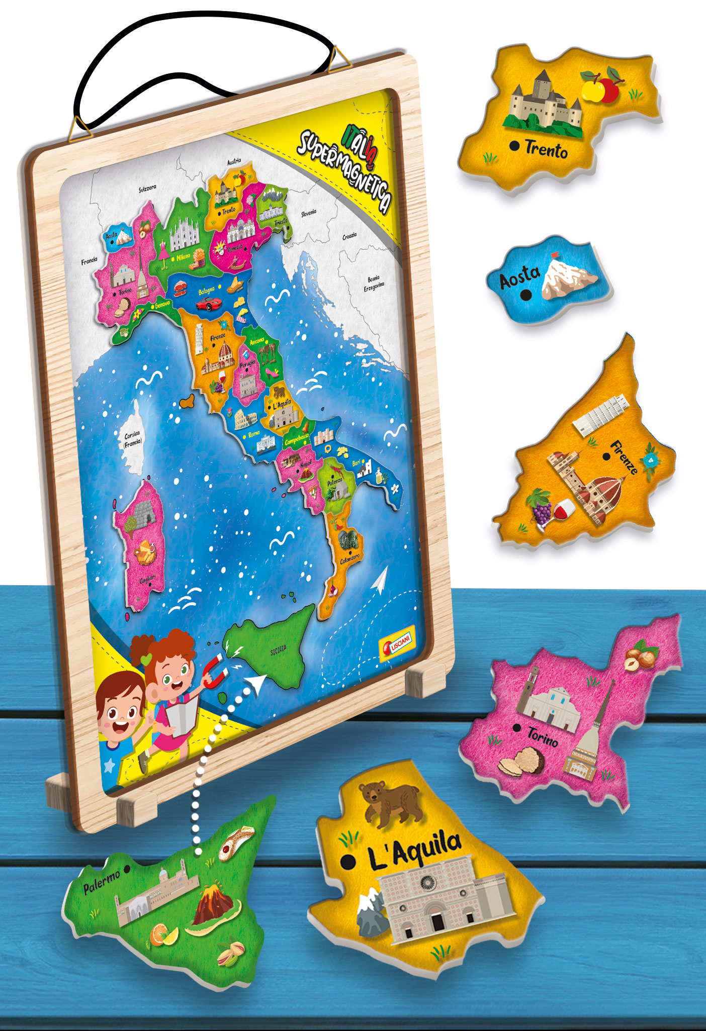 Lisciani I'm a Genius Italia Supermagnetica puzzle magnetico legno