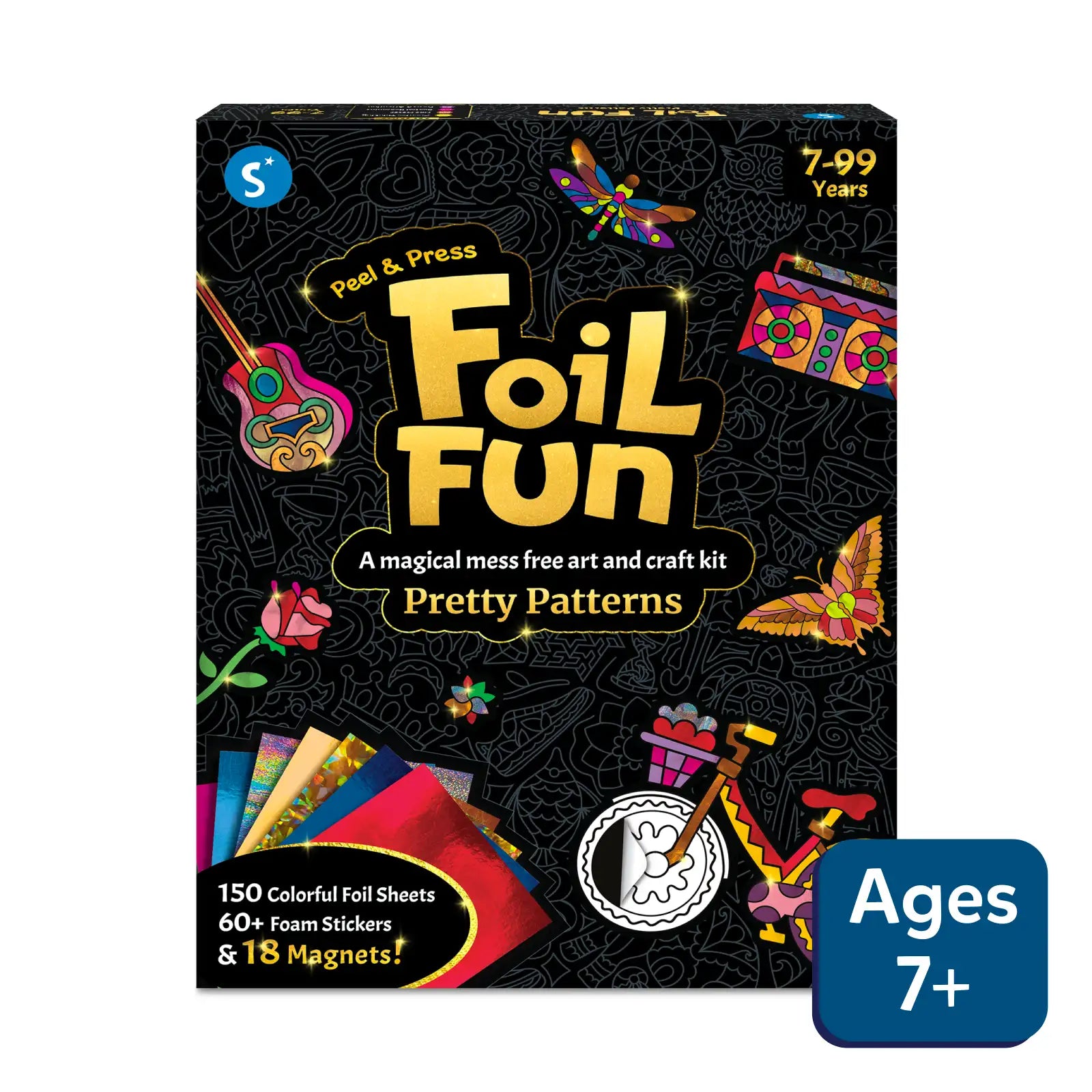 Skillmatics Foil Fun Pretty Patterns kit creativo senza sporcare 7+