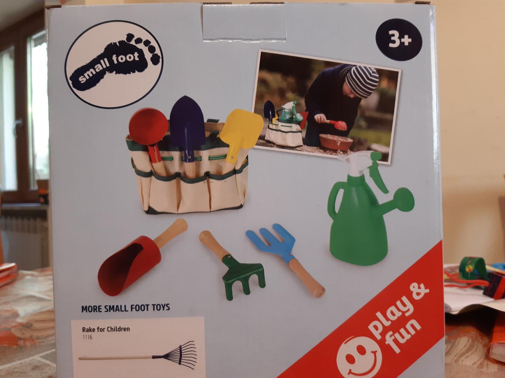 smallfoot 1710 borsa giardinaggio bambini attrezzi legno 3 anni