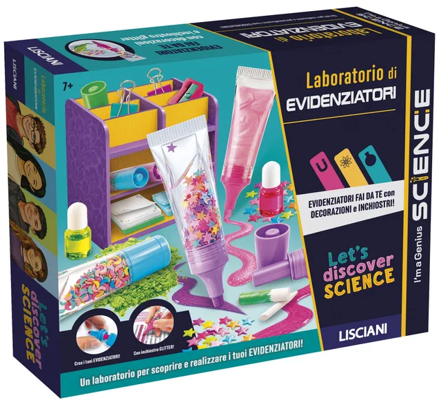 Lisciani I'm a Genius Laboratorio Evidenziatori kit glitter