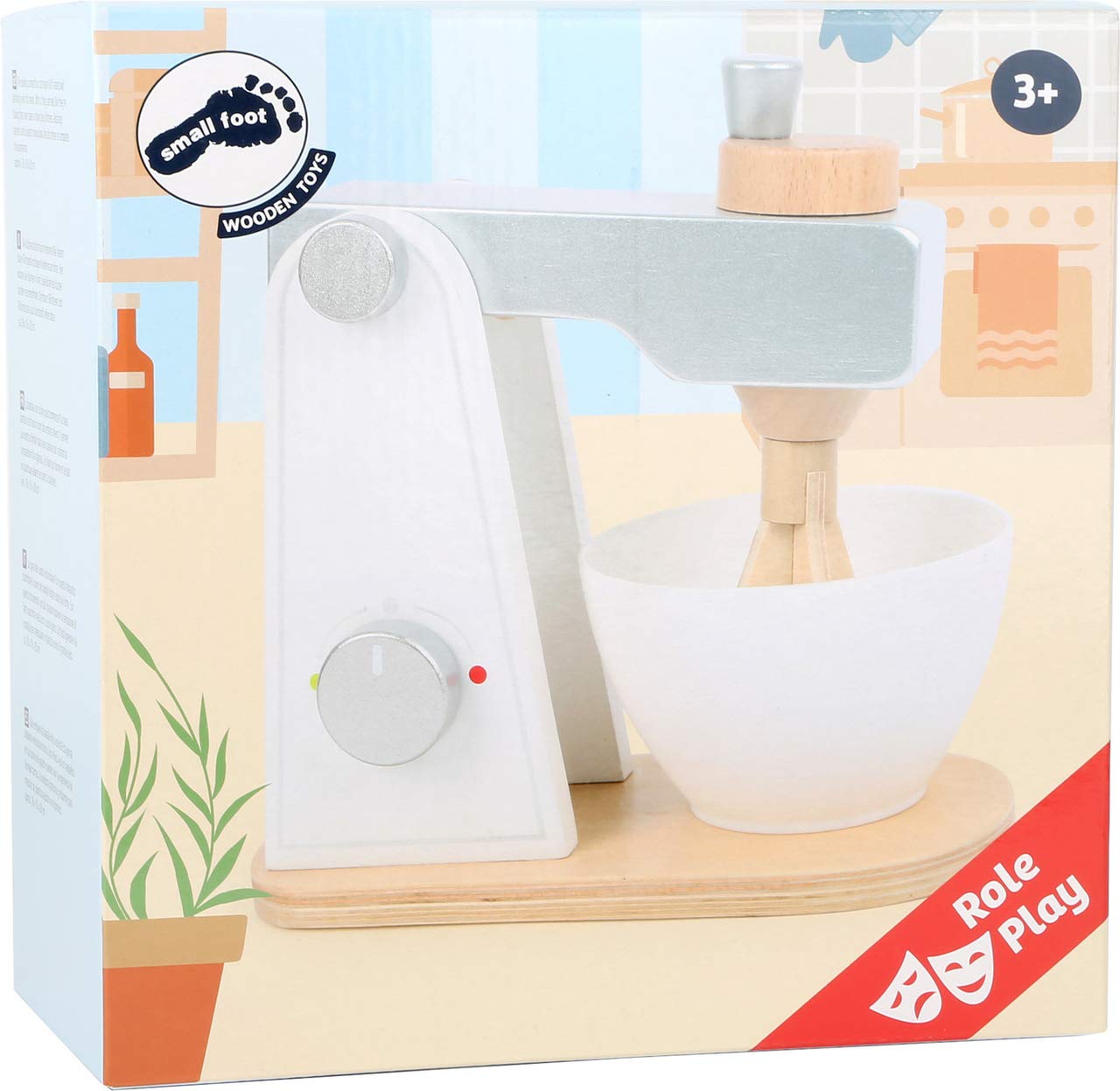 smallfoot 10595 sbattitore cucina bambini legno con ciotola